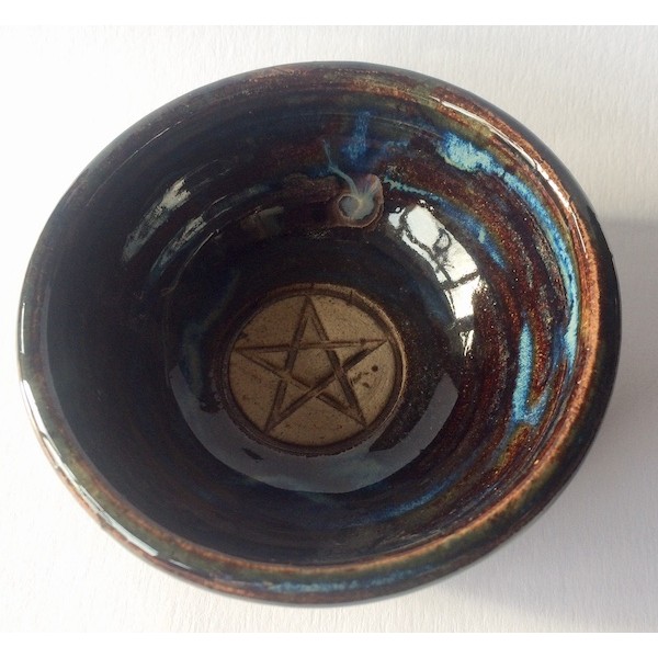 Offering Bowl Blue with pentacle Wyn Abbot